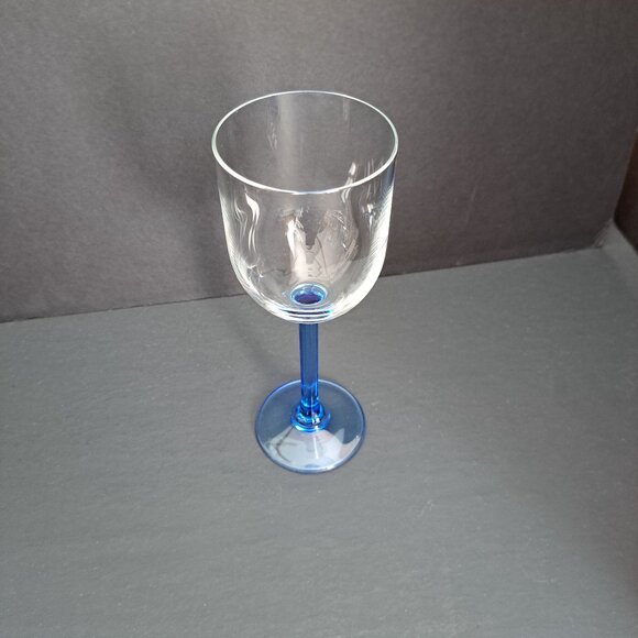 American Stemware Penthouse Sapphire Wine Glass 7 5/8" Blue Stem Elegant Clear - Picture 2 of 8
